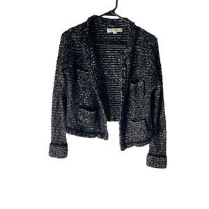 Loft Wool Blend Tweed Open Front Blazer Women’s Large